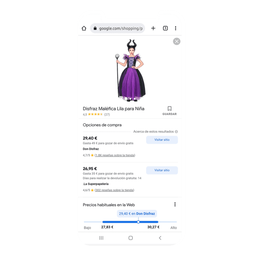 Google Shopping mockup 1